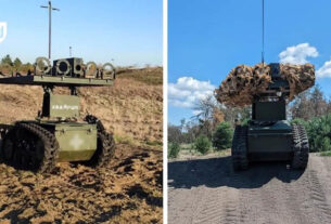 A Ucrânia Militares aprova o drone terrestre que atinge chamas para combate