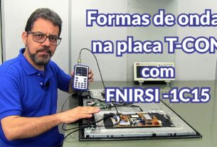 Formas de ondas na placa T-CON com FNIRSI-1C15