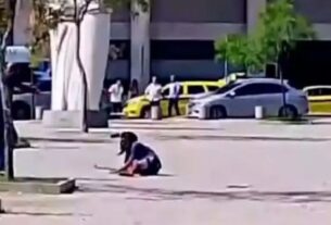 Homem ameça transeuntes com foice no Aeroporto Santos Dumont e é baleado por policial