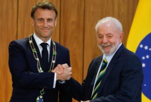 o presidente da França, Emmanuel Macron e Lula
