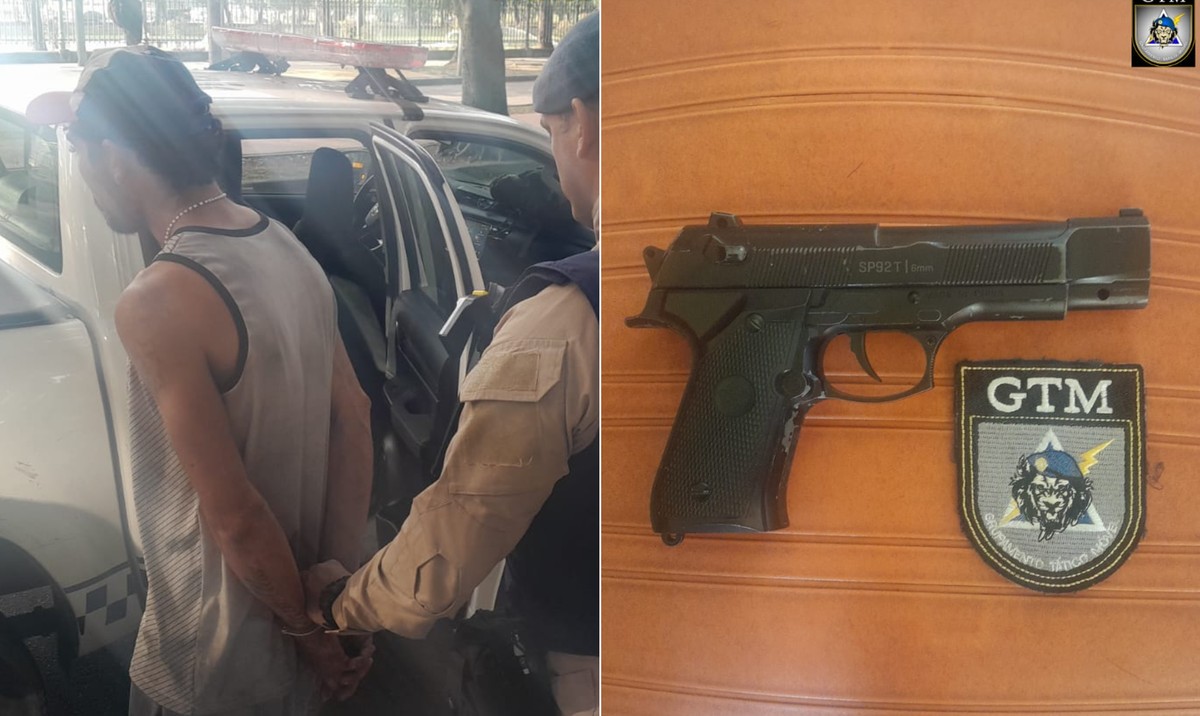 Homem é preso tentando vender arma de fogo falsa nas proximidades da feira da Glória, na Zona Sul