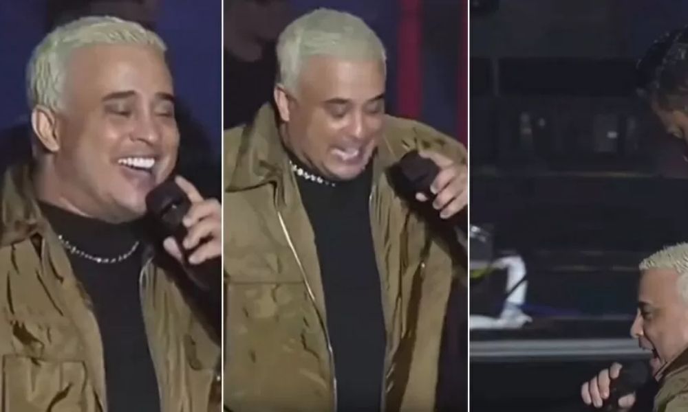 Kauan, da dupla sertaneja Matheus, cai no palco durante show em Caruaru: ‘Via virar meme’
