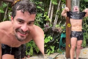 Thiago Martins posta vídeo tomando banho e ‘volume’ do shorts agita web