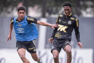 Luisão e Souza treinam no CT Rei Pelé.