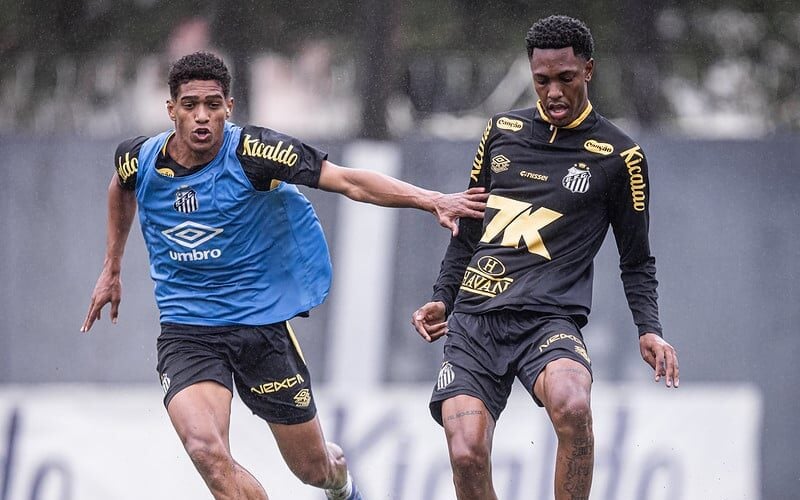Luisão e Souza treinam no CT Rei Pelé.