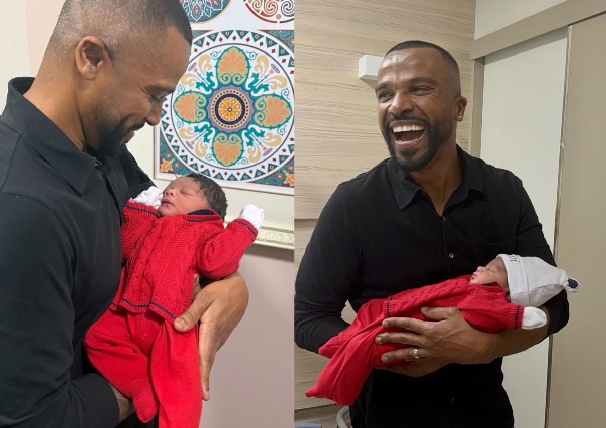Alexandre Pires celebra nascimento do primeiro neto: 'Colinho do vovô!'