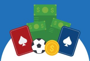 Arte gráfica com símbolos relacionados a esportes e bets (casas de apostas