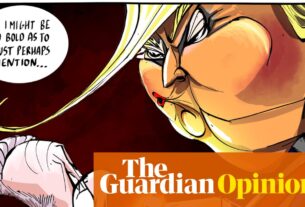 Ella Baron na reunião de Keir Starmer com Donald Trump - desenho animado