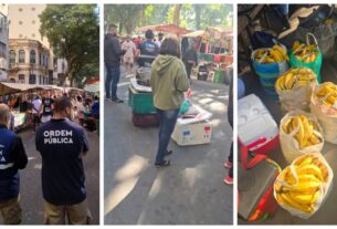 Feira da Glória tem barracas de comida proibidas neste domingo; feirantes reclamam de prejuízo