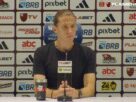 Filipe Luís na coletiva de imprensa após vitória contra o Atlético-MG