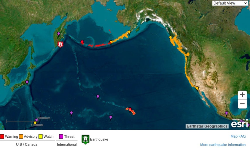Havaí decreta estado de emergência e evacua zonas costeiras devido a possível tsunami