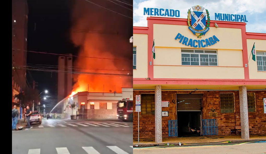 Incêndio atinge Mercado Municipal de Piracicaba e faz teto desabar