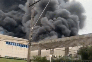 Incêndio atingiu galpão logístico de pós-venda da Positivo em Barueri, na Grande São Paulo