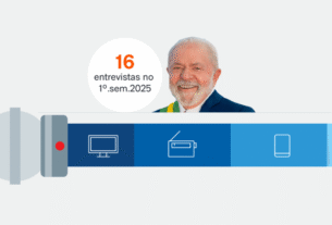 imagem gráfica - Lula concede 16 entrevistas no 1º semestre de 2025