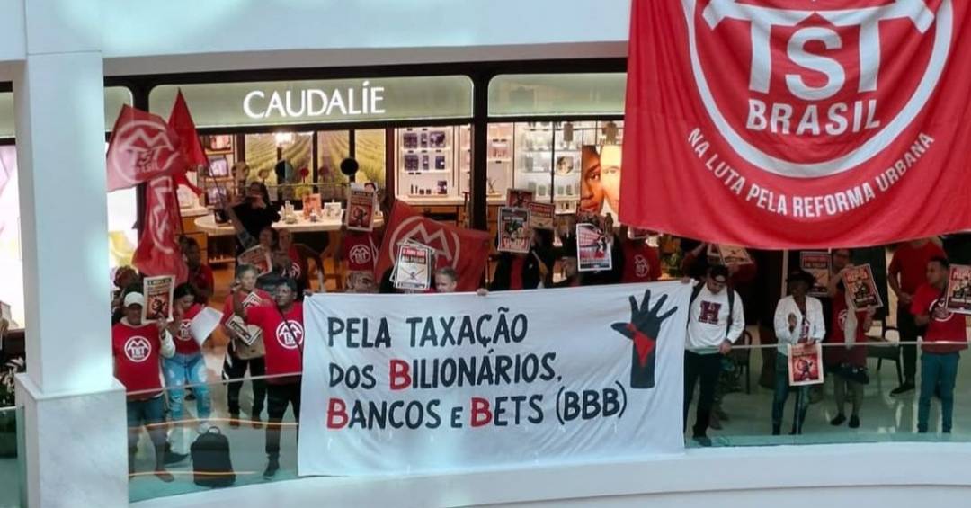 MTST protesta contra bilionários em shopping frequentado por Janja no Rio