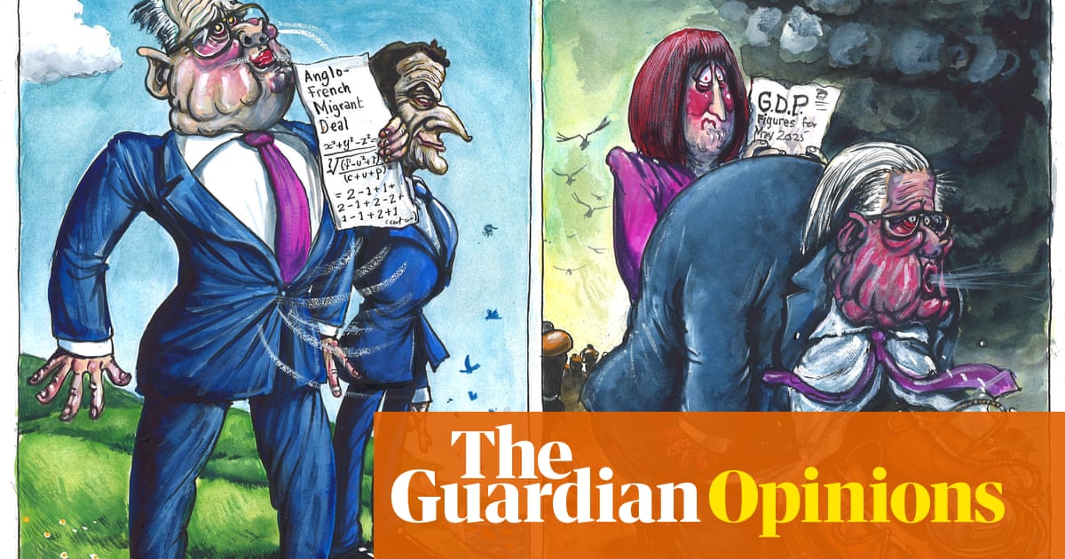 Martin Rowson no acordo de migração de Keir Starmer com a França - desenho animado