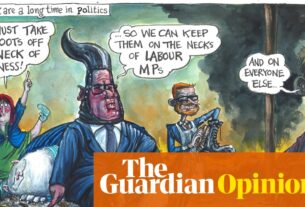 Martin Rowson sobre Rucuras no Partido Trabalhista - desenho animado
