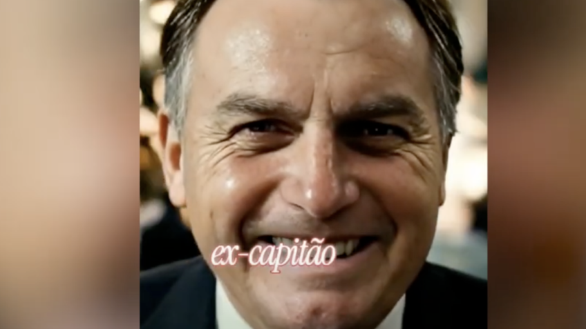 Foi usada inteligência artificial para mostrar um rosto parecido ao do ex-presidente Jair Bolsonaro