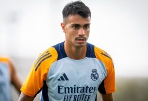 Reinier, revelado pelo Flamengo, em treino pelo Real Madrid