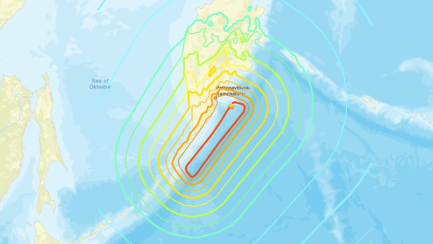 Epicentro do terremoto de magnitude 8,8 foi a cerca de 125 km de Petropavlovsk-Kamchatsky