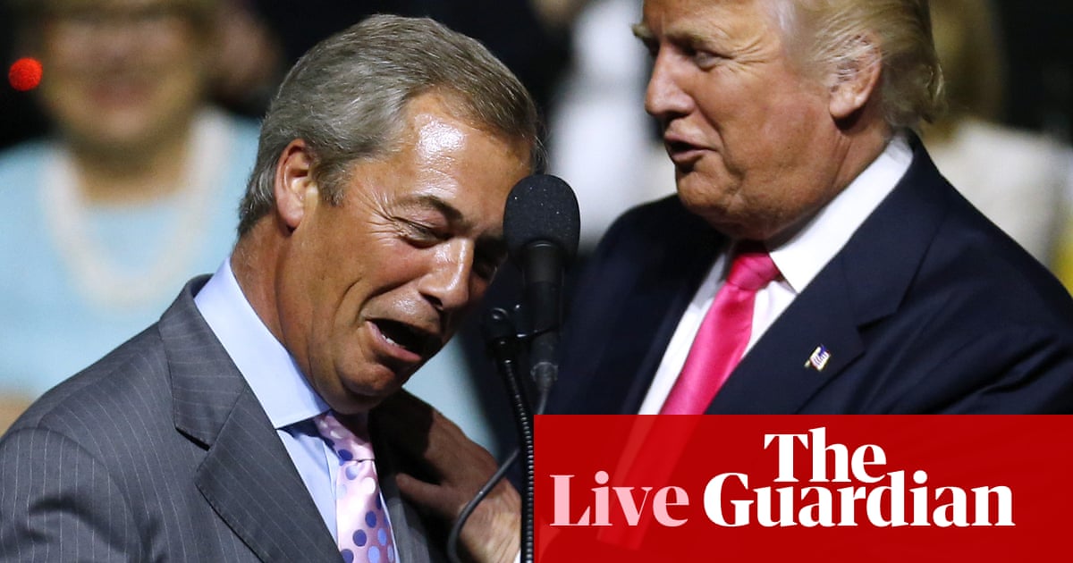 Trump encolhe os ombros do apelo de Farage para que o Parlamento seja lembrado para que ele possa abordar os parlamentares durante a visita estatal - UK Politics Live | Política