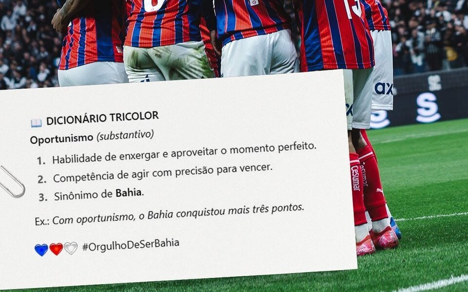 Bahia provoca o Corinthians nas redes sociais