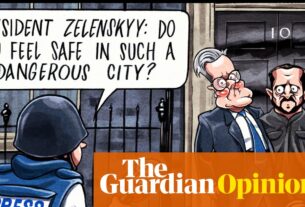 Ben Jennings na visita de Volodymyr Zelenskyy a Londres - desenho animado