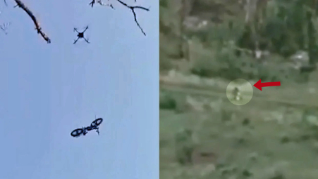 Ferido, cercado-soldado afu salvo por e-bike entregue por drone